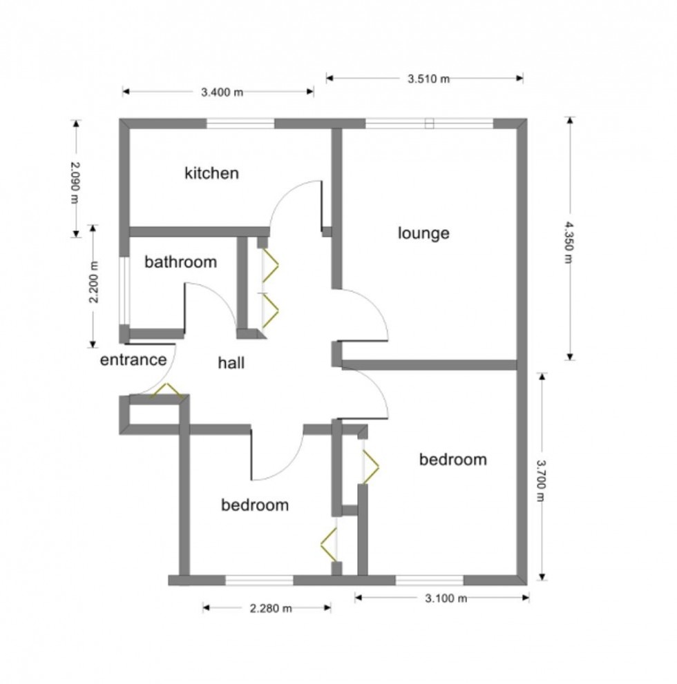 Floorplan for Vesey Close, Water Orton, Birmingham