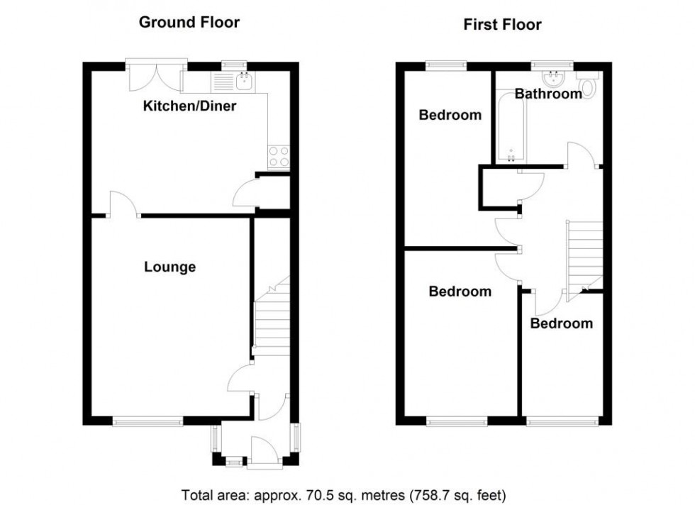 Floorplan for Chester Road, Chelmsley Wood, Birmingham