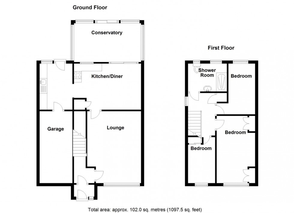 Floorplan for Charlbury Avenue, Chelmsley Wood, Birmingham