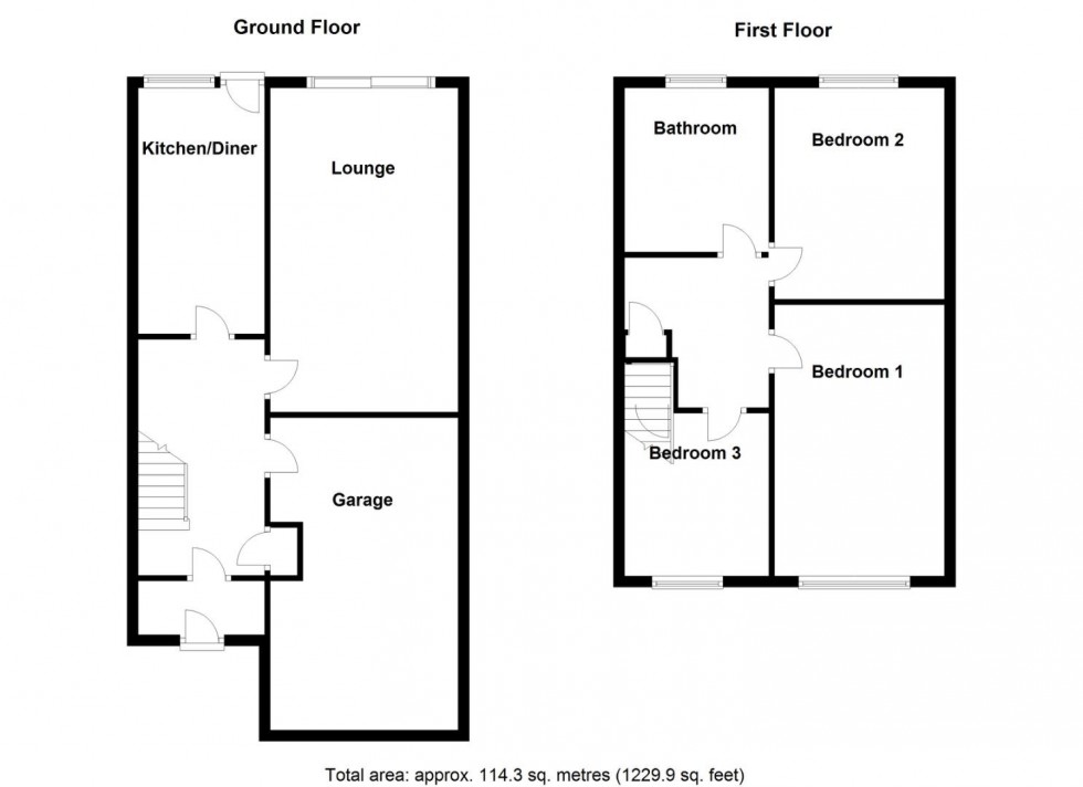 Floorplan for Mercer Avenue, Water Orton, Birmingham